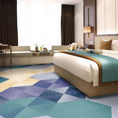 Piso de quarto de hotel de algodão de nylon tufted impresso sob medida com retardador de fogo