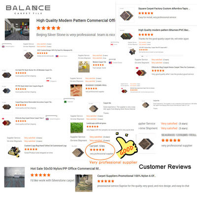 2024 PP Material Carpet Tiles Acessórios de piso com apoio de betume Altura média da pilha