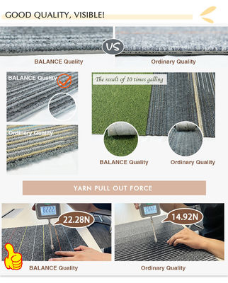 2024 50x50 Quadrado PVC e Asfalto Commercial PP de Nylon de escritório piso Carpet azulejos