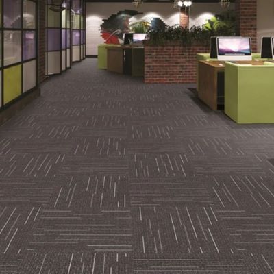 Carpet Tiles Beijing 50x50 Luxury Hotel PP Jacquard Commercial Office PVC Piso Antiderrapante