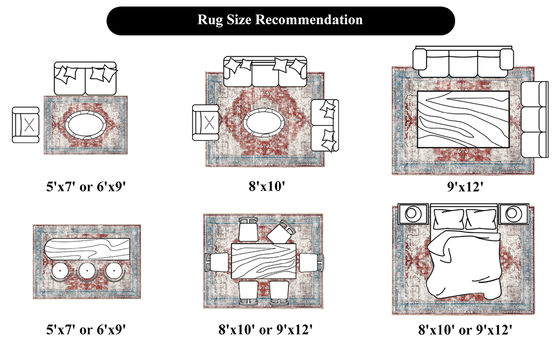Tapeçaria de quarto de impressão digital não deslizante de cor personalizada para sala de estar chinesa