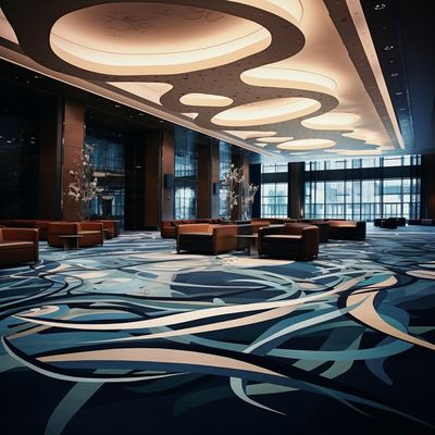 Hotel Lobby Corridor Tapete Roll em Silverstone Design impresso para hotel de luxo moderno