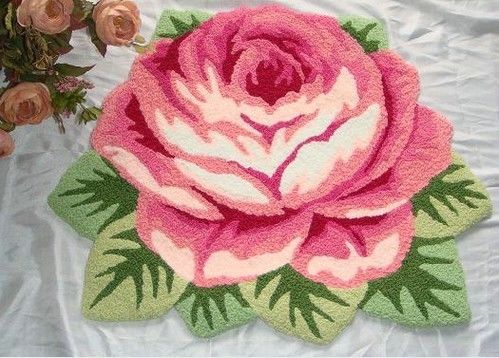 4Tapete acrílico personalizado em forma de flor rosa para quarto de crianças e espaço de oração para adultos