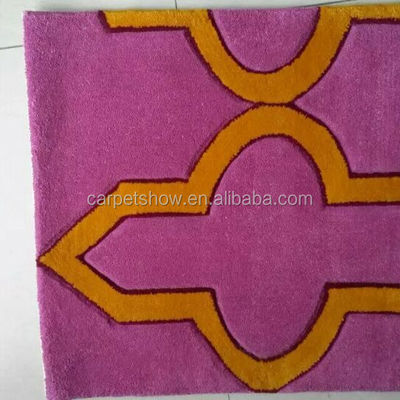 Tapete oriental feito à mão de lã tufted em pilha de loop com design e cor personalizáveis