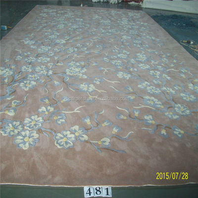 Tapete de padrão floral retangular 100% de lã acrílico tufted cortado 10mm espessura de pilha para oração do banheiro
