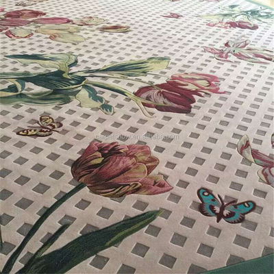 Tapete de padrão floral retangular 100% de lã acrílico tufted cortado 10mm espessura de pilha para oração do banheiro