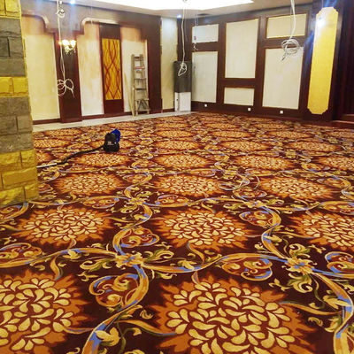 Custom Luxury Wool Nylon Axminster Casino Carpet Machine Made Loop Pile Office Lavável