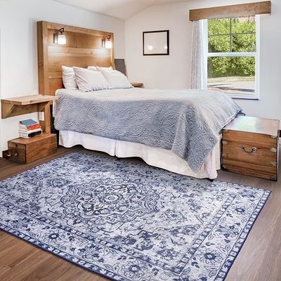 Tapete de design oriental de toque manual para quarto cozinha sala de estar alfombra antiderrapante