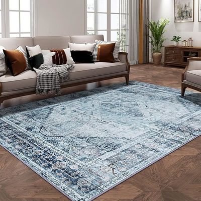 Tapete de design oriental de toque manual para quarto cozinha sala de estar alfombra antiderrapante