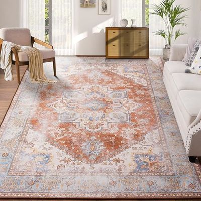 Tapete de design oriental de toque manual para quarto cozinha sala de estar alfombra antiderrapante