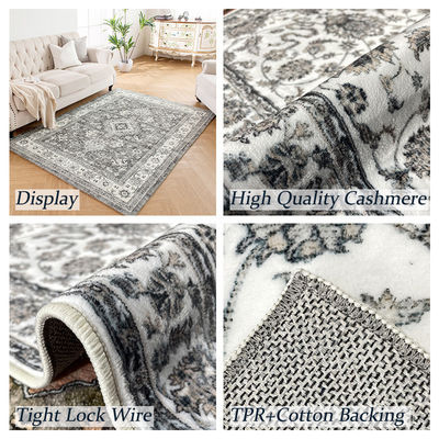 Tapete de design oriental de toque manual para quarto cozinha sala de estar alfombra antiderrapante
