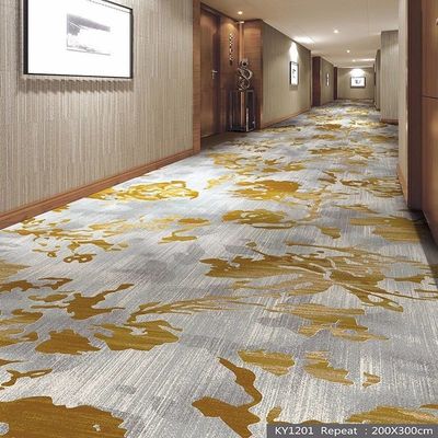 Design floral retangular de lã tufted material de PP Nylon tapete impresso para área de lobby