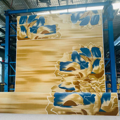 Tapete com Jute Tapis Gold Blue Nylon Impresso Incendio Sala de Banquete Hotel