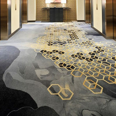 Tapete de hotel de nylon de pilha média para corredores de design personalizado e piso de parede a parede