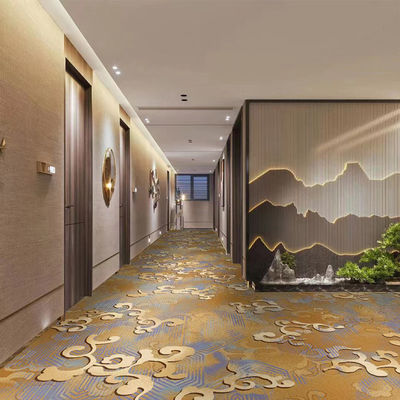 Corredor do corredor do hotel Tapete impresso em 3D Tapete com padrão floral para hotéis de luxo