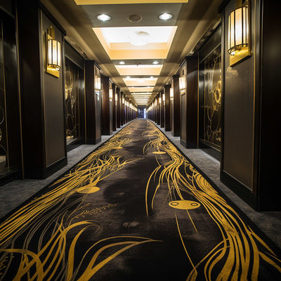 Tapete de banquete impresso personalizado em mistura de lã e nylon para decoração de hotel