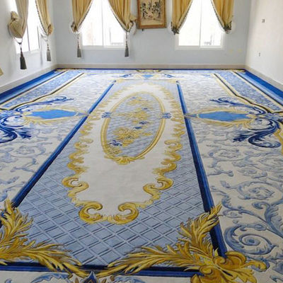 Tapete 3D a mão macia Quadrado Meter Lana e seda padrão personalizado para hotel de luxo