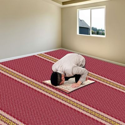 Custom High Pile Muçulmano Parede para Parede de Oração Tapete de Rolo para Espaço de Oração da Mesquita