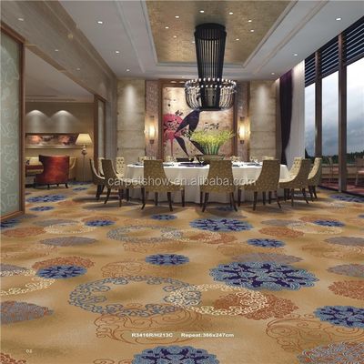Cor personalizada 100% Nylon Tapete impresso para hotéis Salas de banquete Quartos de dormir PVC decorativo exterior