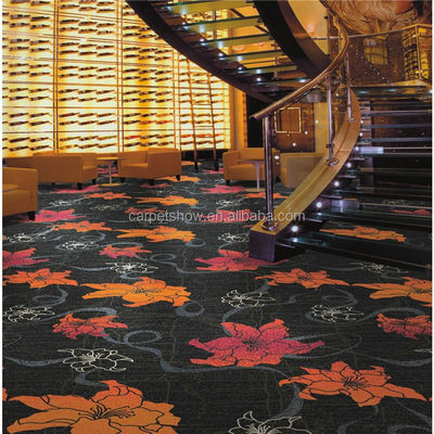 Tapete em forma de rolo de banheiro de hotel de nylon ao ar livre com pilha cortada e técnicas de jacquard