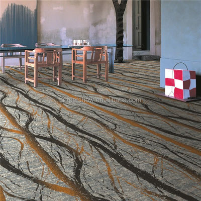 Banheiro de hotel Rolo de tapete impresso de nylon com pilha cortada e padrão de corredor quadrado