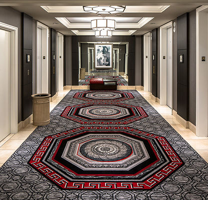 Piso de salão de banquetes de nylon de lã de alta densidade Axminster Hotel Tapete para hotel de 5 estrelas