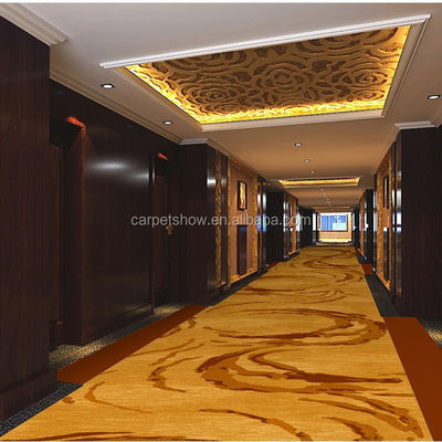 Material de Nylon de lã de tapete de design floral Jacquard personalizado para o corredor do hotel de 5 estrelas