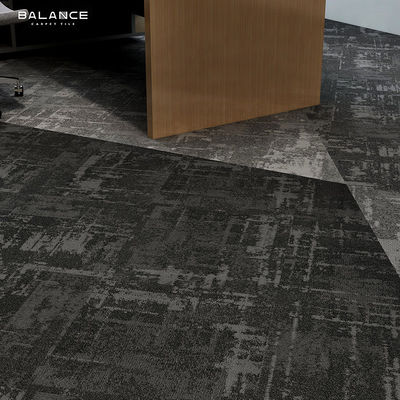 Medium Pile Heavy Traffic Style Preto 600X600 Carpet Tiles Office Nylon Jacquard Carpet