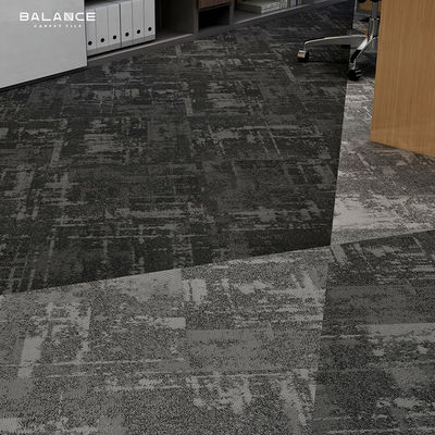Medium Pile Heavy Traffic Style Preto 600X600 Carpet Tiles Office Nylon Jacquard Carpet