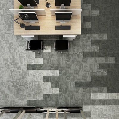 Carpetes modulares para escritórios comerciais em grey loop pile nylon com suporte de PVC comercial