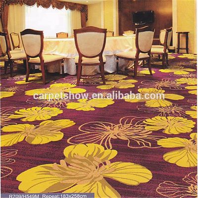 11 mm Alturas de pilha Axminster Floral Design tapete comercial impresso para banheiro