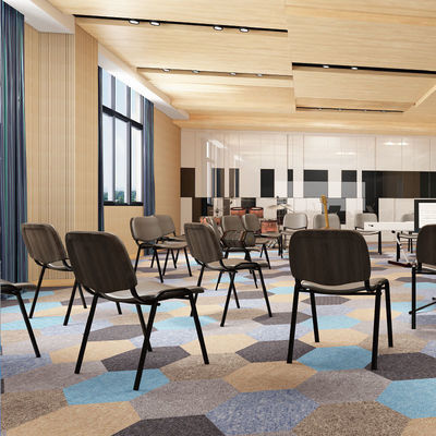 Materiais de nylon personalizados PVC Interlocking Hexagonal Carpet Tiles para o chão do jardim de infância