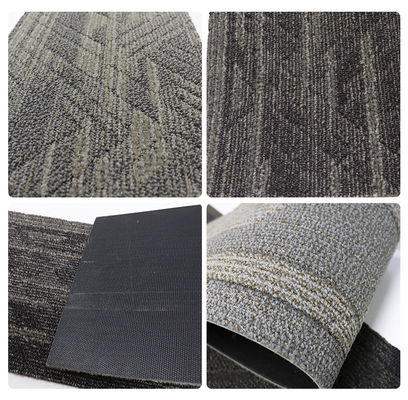 Commercial Moderno de Nylon Carpet Tiles Tufted Abstract Cushioned 50x50 PVC PP para Hotel