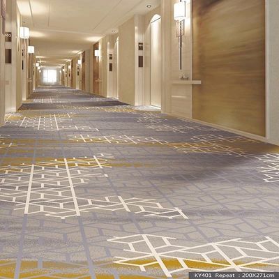 Jute ou PP Backing Nylon Printed Striped Carpet em 36 opções de cores para o corredor do hotel