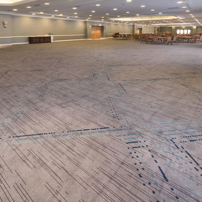 Tapete de nylon de 2m x 4m com riscas azuis à prova de fogo para corredor do hotel