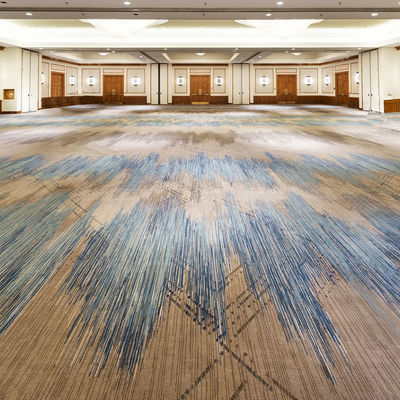 Tapete de nylon de 2m x 4m com riscas azuis à prova de fogo para corredor do hotel