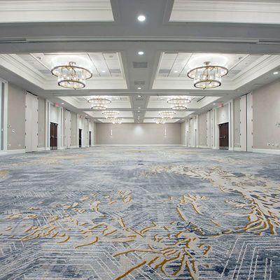 Piso do Salão de Banquetes Retangular Tapete de Nylon Impecível a Fogo 2m x 4m em Design Listrado Azul