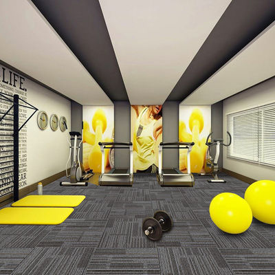 Decoração de piso de edifícios comerciais Tapete 520g/m2 Polipropileno Quadrado Carpet Tile