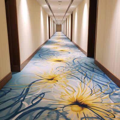 Tapete antiderrapante do hotel Axminster com tratamento ignífugo e padrão abstrato
