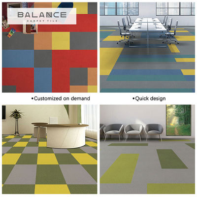 Moderno design colorido 50x50 azulejos de tapete comercial à prova de fogo para salas de conferência