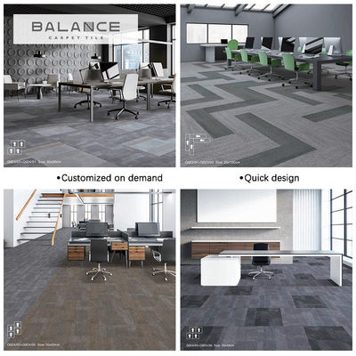 460 g/m2 Peso de pilha Sala comercial PVC piso de apoio Carpet azulejos para uso de escritório