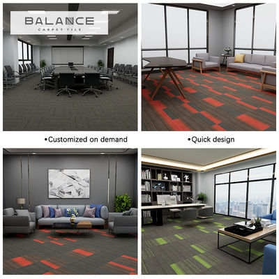 50x50 Carpetes de escritório modulares Chapas de Loop Pile PP Nylon / Bitume Backing Carpetes quadrados