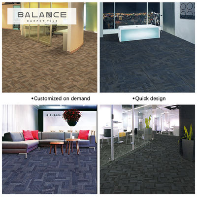 PET de pilha média amigável para escritório Oem comercial 50x50 azulejos de carpete para piso modular