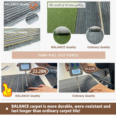 Peso total 4500g/m2 ± 3% PVC Carpet Tiles 25x100 Tufted Puzzle Pattern para comercial
