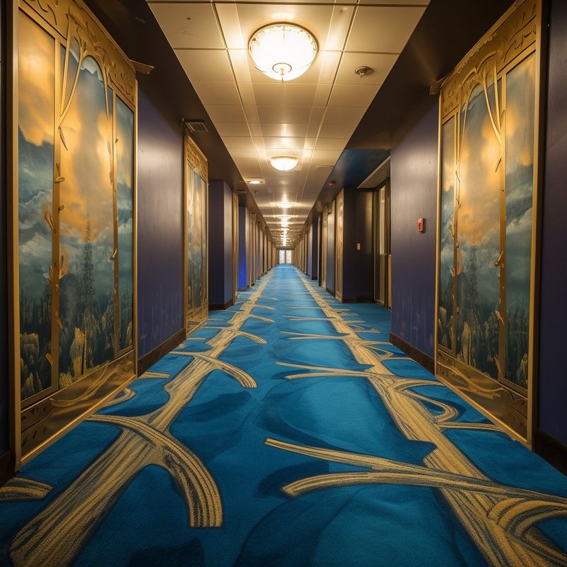 Tapete de impressão de nylon tufted luxuoso para corredores e quartos de hotéis em design moderno