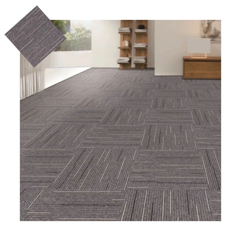Carpet Tiles Beijing 50x50 Luxury Hotel PP Jacquard Commercial Office PVC Piso Antiderrapante