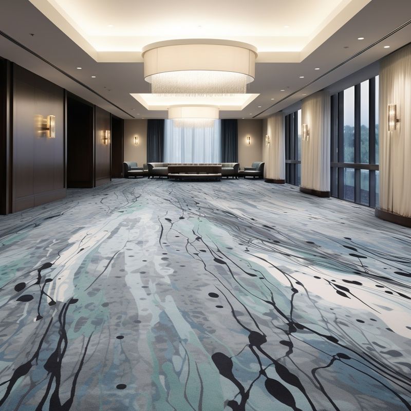 Hotel Lobby Corridor Tapete Roll em Silverstone Design impresso para hotel de luxo moderno