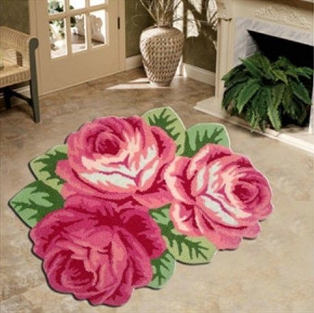 4Tapete acrílico personalizado em forma de flor rosa para quarto de crianças e espaço de oração para adultos