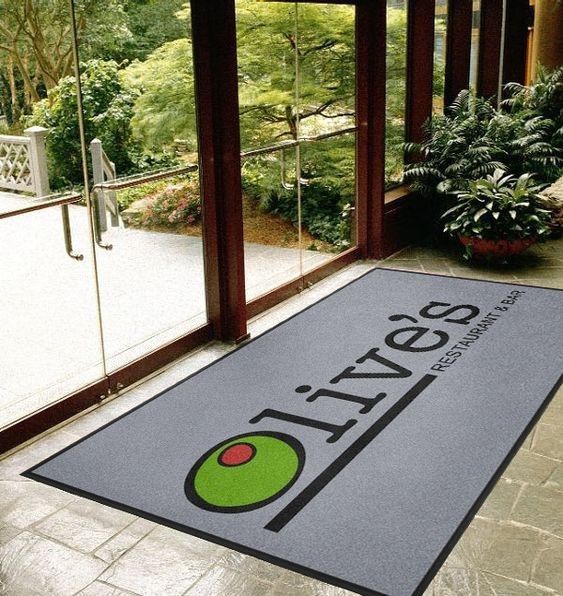 Casa Decoração Retângulo Custom Tapete Impresso Logotipo colchões para entrada exterior interior