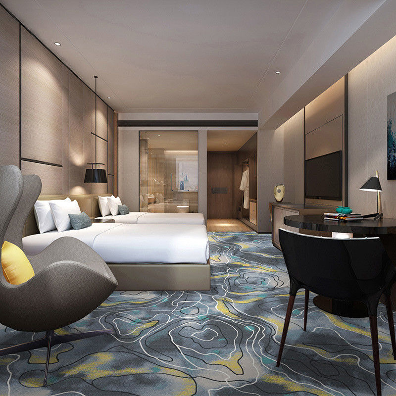 Imprimir decoração de piso moderno tapetes de hotel com máquina feita de nylon personalizado